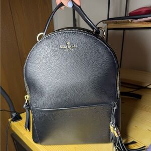 Kate Spade Black Leather Backpack